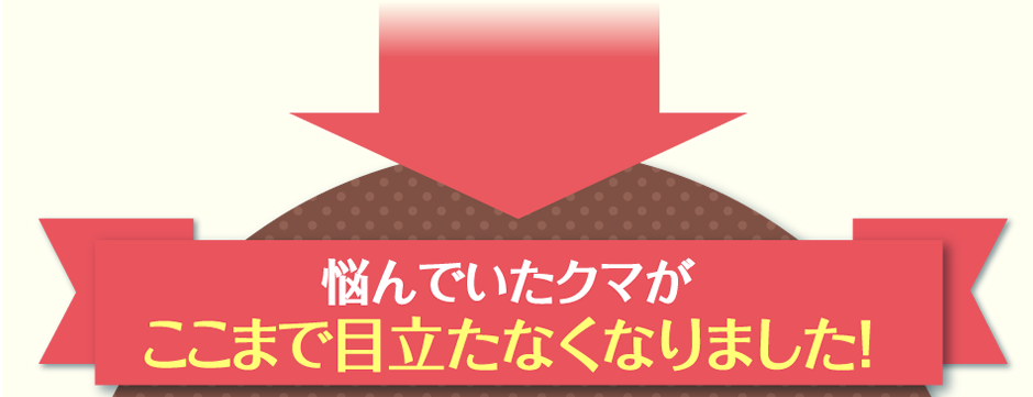 悩んでいたクマがここまで目立たなくなりました！