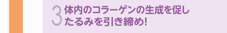 体内のコラーゲンの生成を促し
たるみを引き締め！