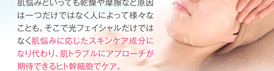 今までは分子量が大きくて肌奥には入らないとされてきたヒト幹細胞を、ナノカプセルに巻き付けることで、分解し小さくすることなく角質層まで浸透させることが可能に！